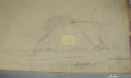 Property of Alaska Gastineau MIne Co. 1916 Map
