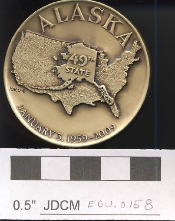 The Official Alaska Statehood Medal January 2009   front