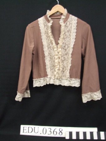 Women's brown shirt with lace front