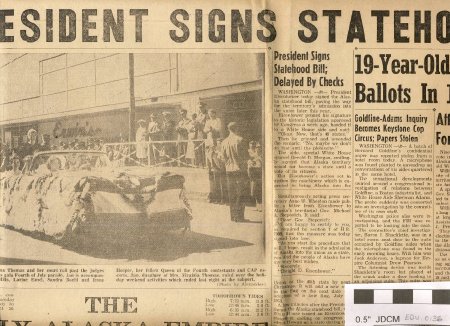 The Daily Alaska Empire dated July 7, 1958 Statehood