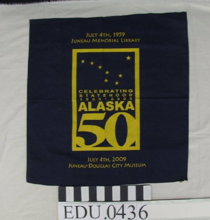 Kerchief commemorates 5oth anniversary of Alaska statehood on July 4, 1959