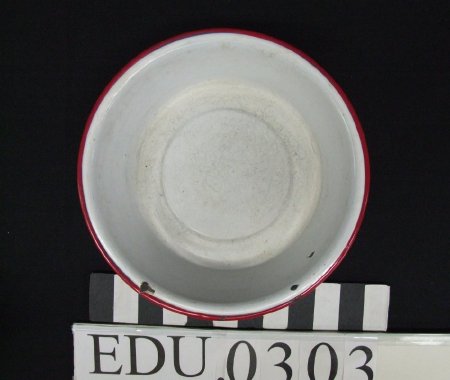 White enamelware bowl