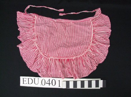 Apron with red & white stripes