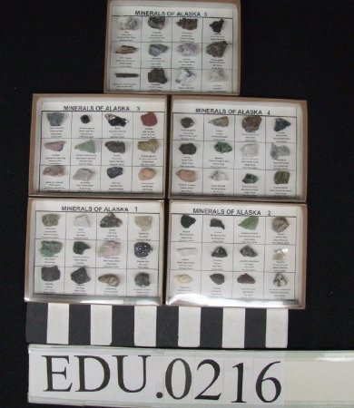 Minerals of Alaska-5 sample boxes