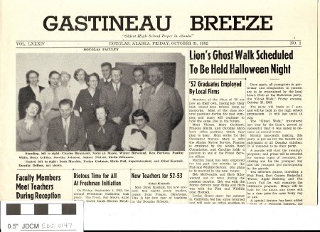 Gastineau Breeze, Douglas, Alaska, Friday, October, 31, 1952