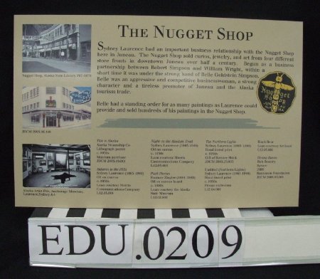Poster from Sydney Laurence Display- the Nugget Shop