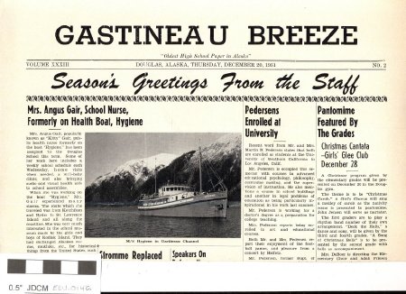 Gastineau Breeze, Douglas, Alaska, Thursday, December 20, 1951