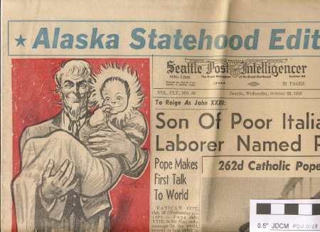 Seattle Post Intelligencer Alaska Statehood Edition Front Page